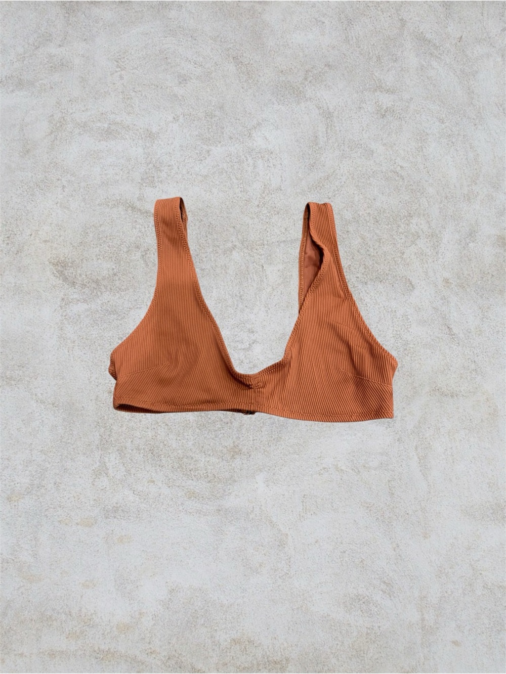 Aerie Ribbed Scoop Bralette Bikini Top - Rust